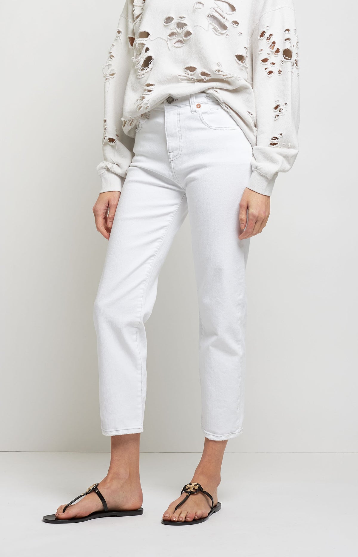 Shelly Slim Cropped Jeans white