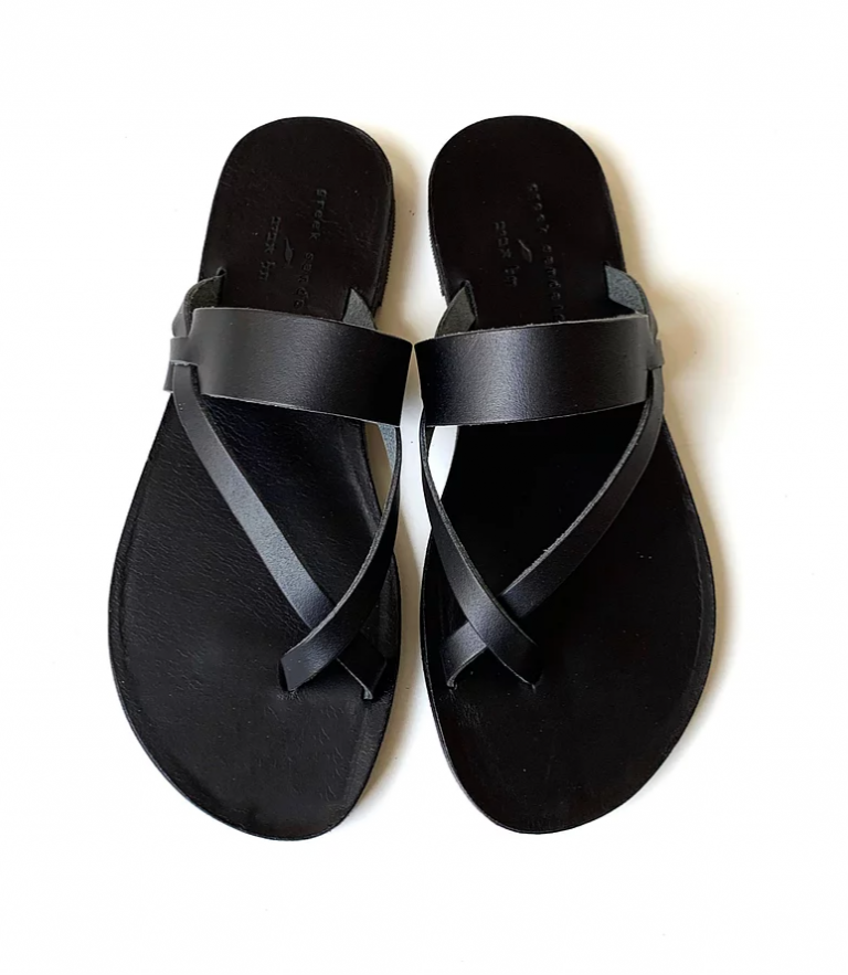 eilat greek sandals all black