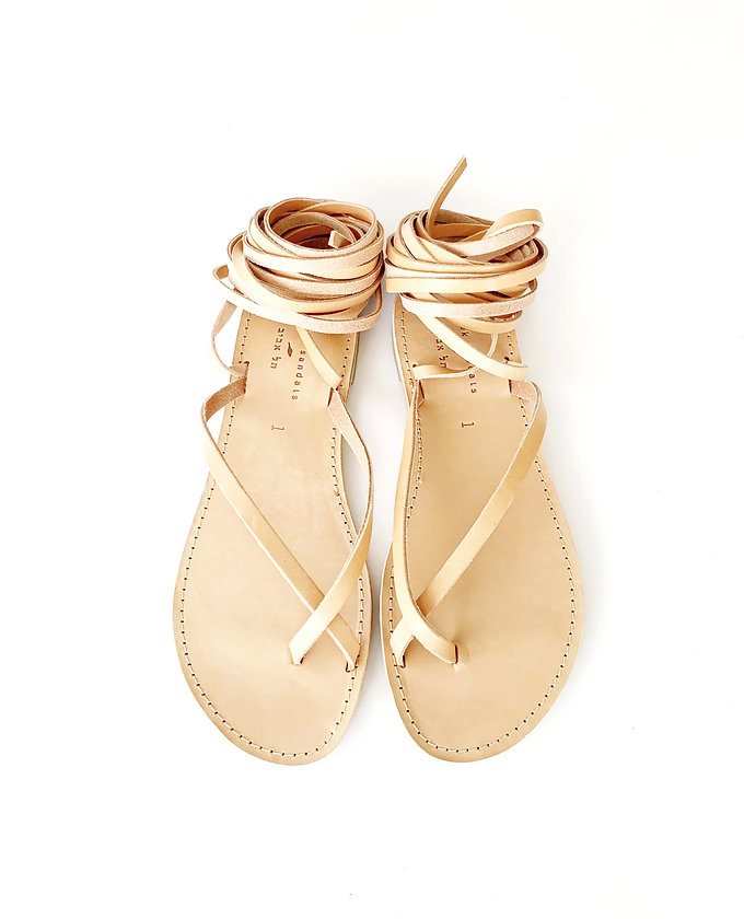 arava greek sandals natural