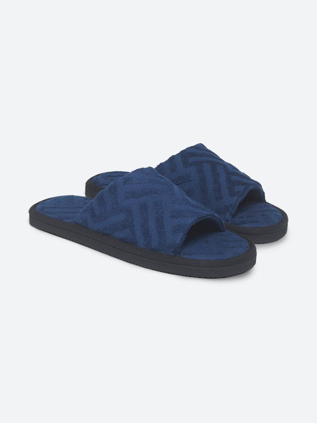 blue terry slippers